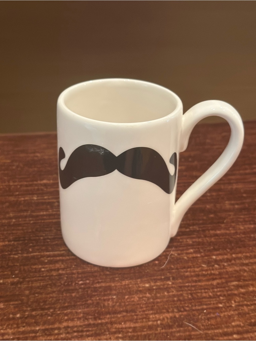 Claire's White Ceramic Mug with Black Mustache Design